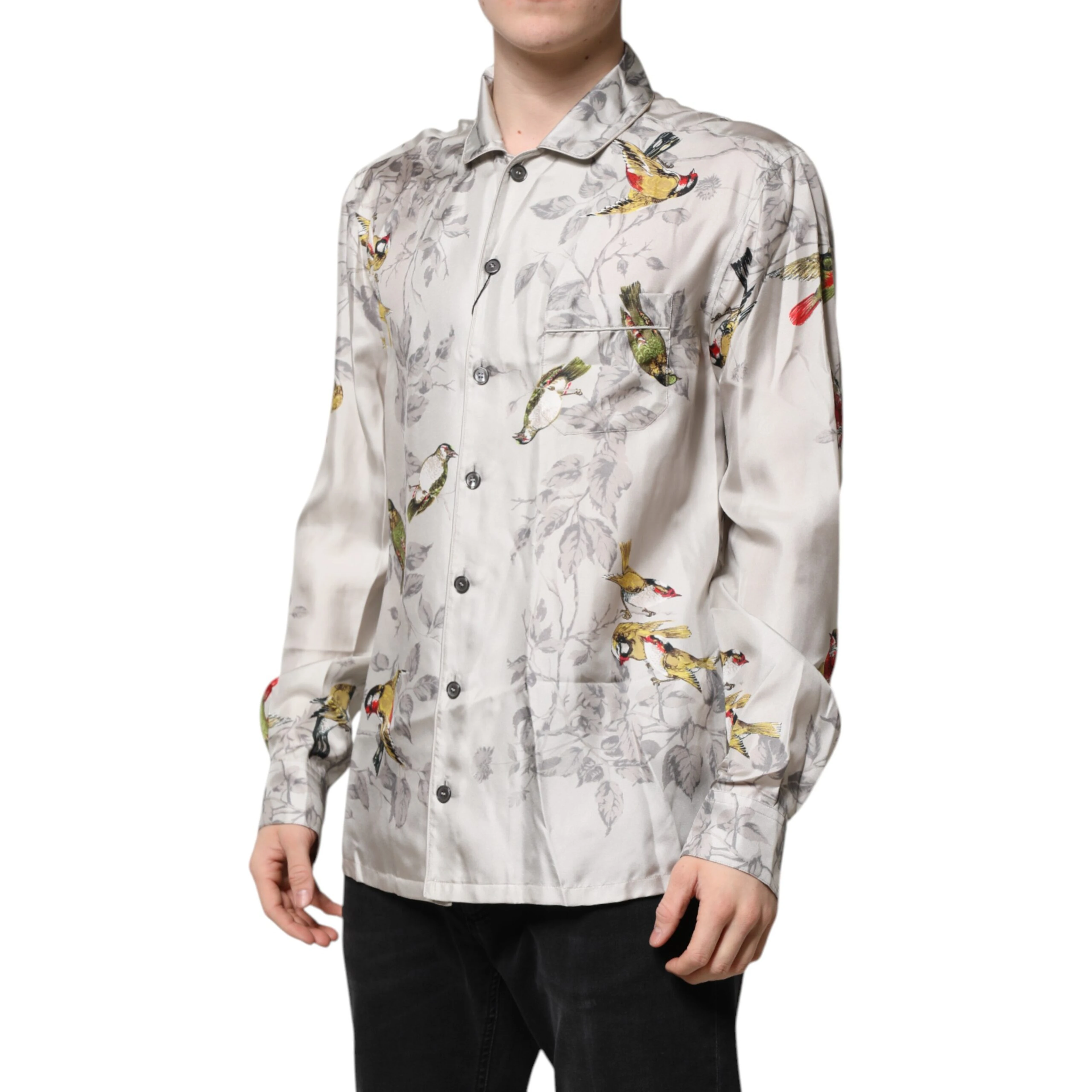 Multicolor Silk Printed Button Down Shirt