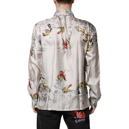 Multicolor Silk Printed Button Down Shirt