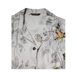 Multicolor Silk Printed Button Down Shirt
