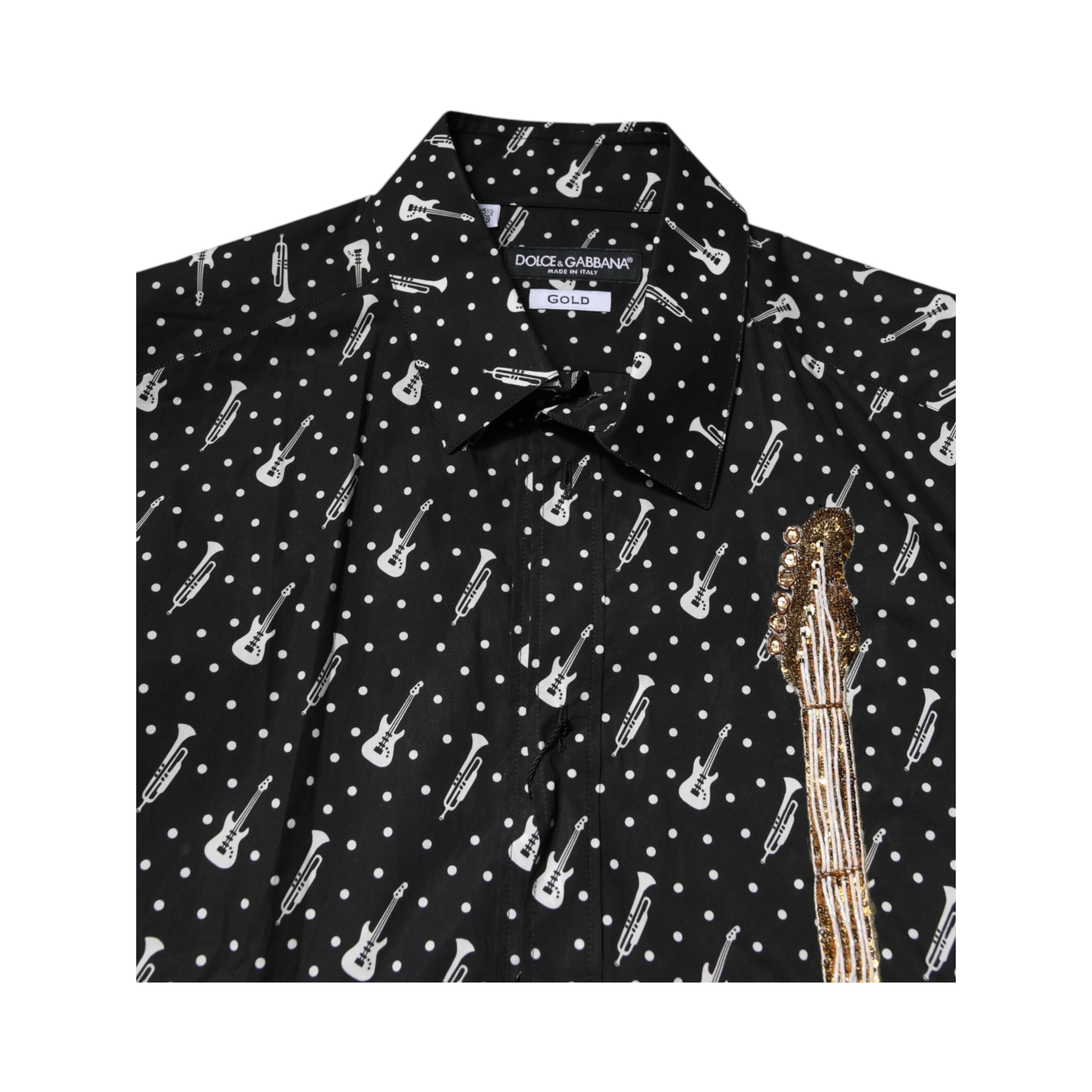 Black GOLD Instrument Embellished Shirt