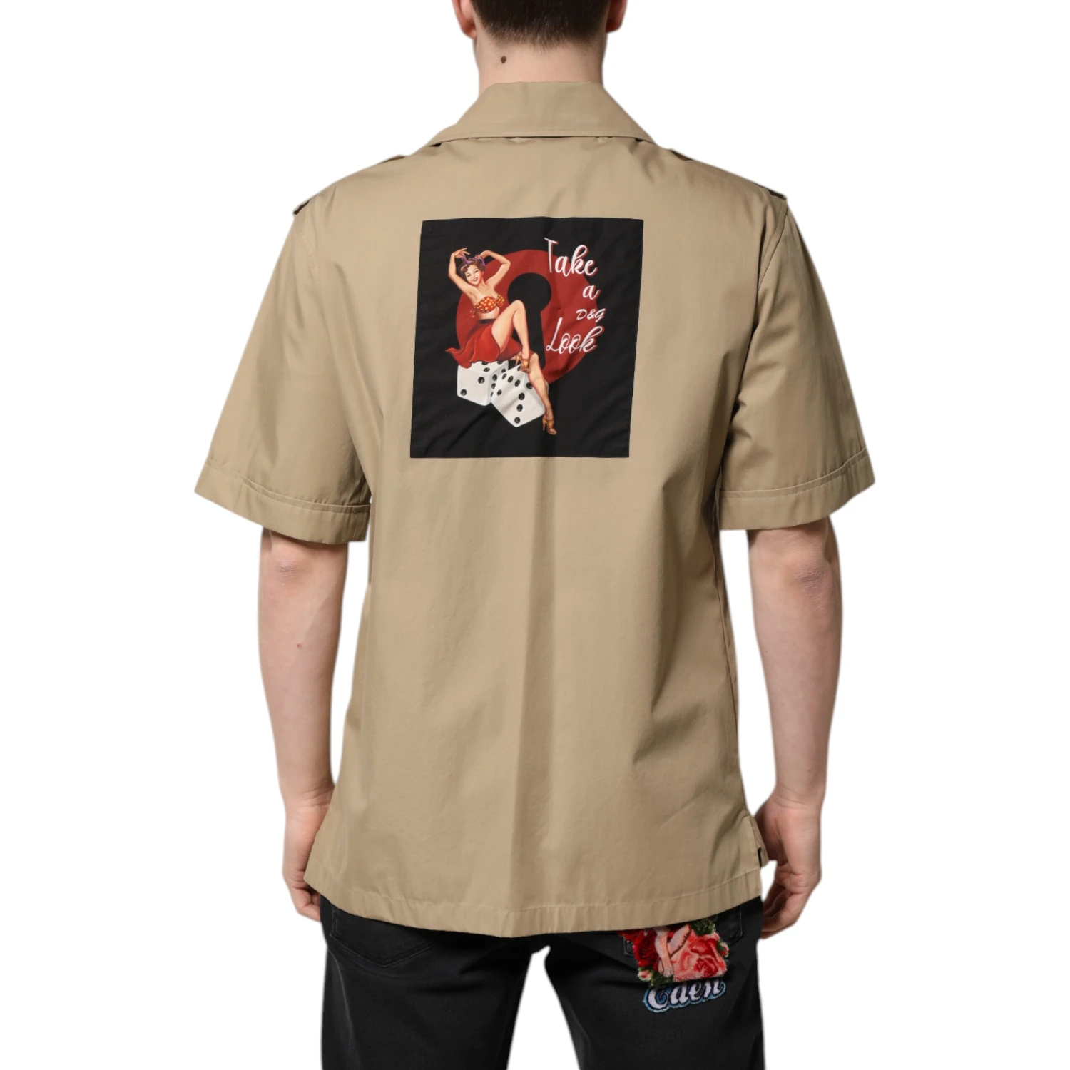 Brown Graphic Print Short Sleeves Shirt
