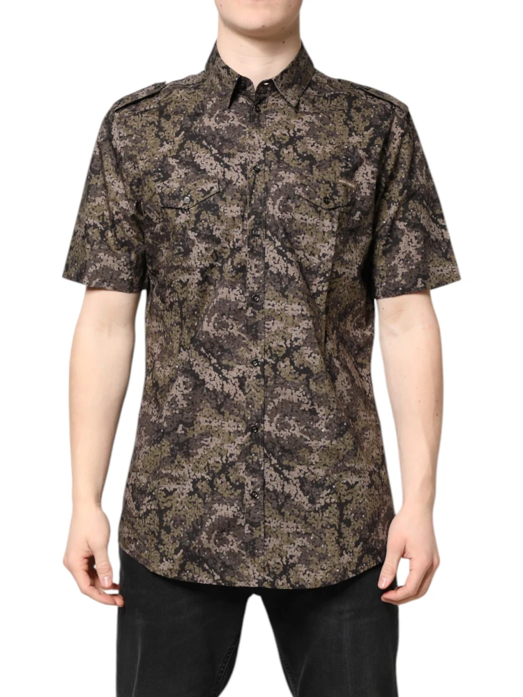 Multicolor Camouflage Button Down GOLD Shirt alternative