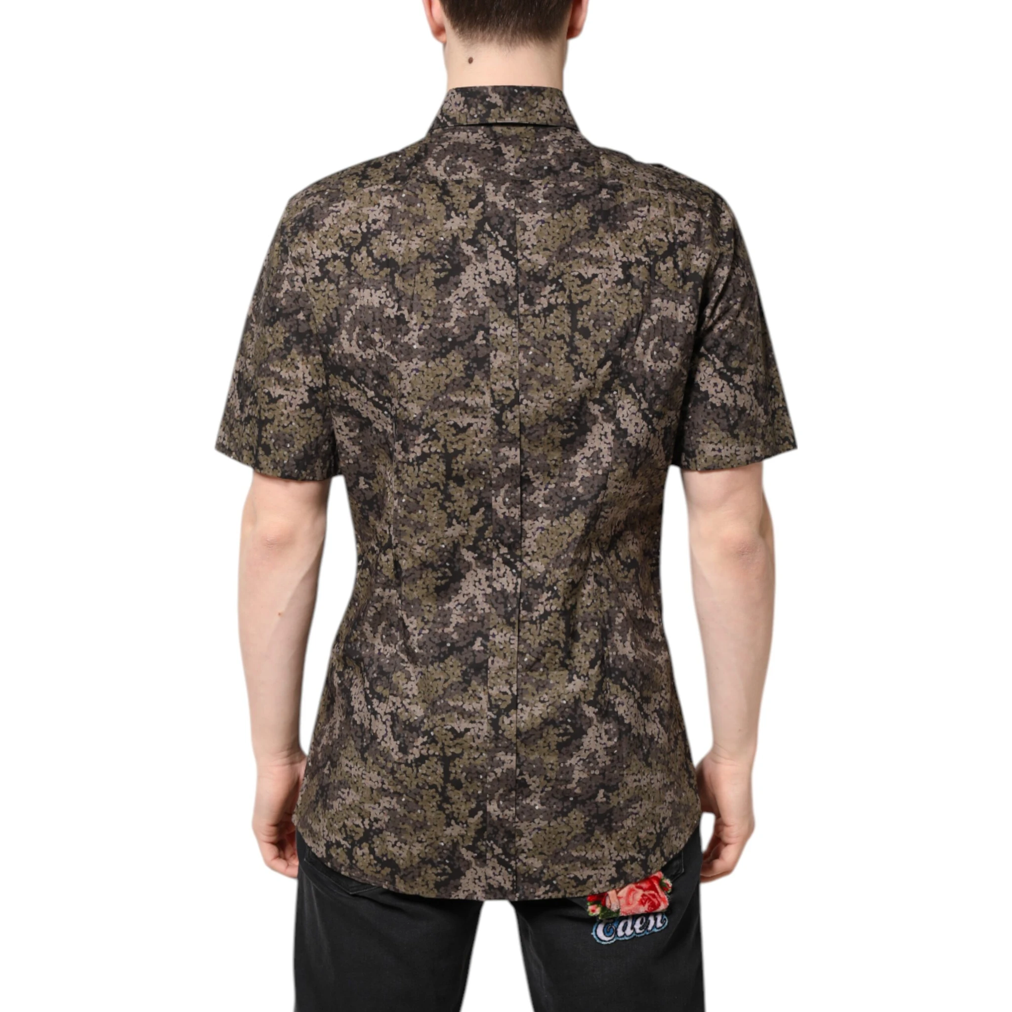 Multicolor Camouflage Button Down GOLD Shirt