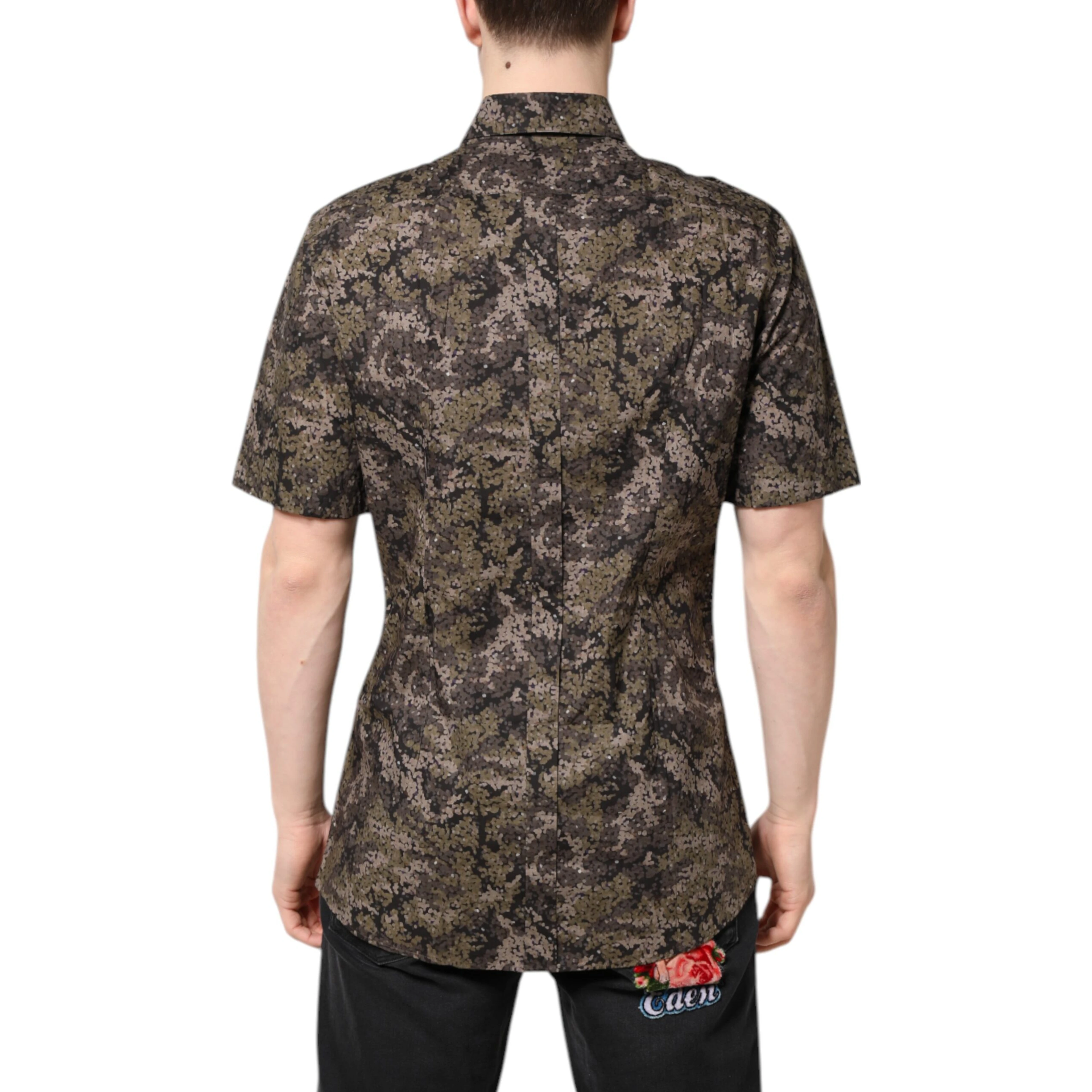 Multicolor Camouflage Button Down GOLD Shirt