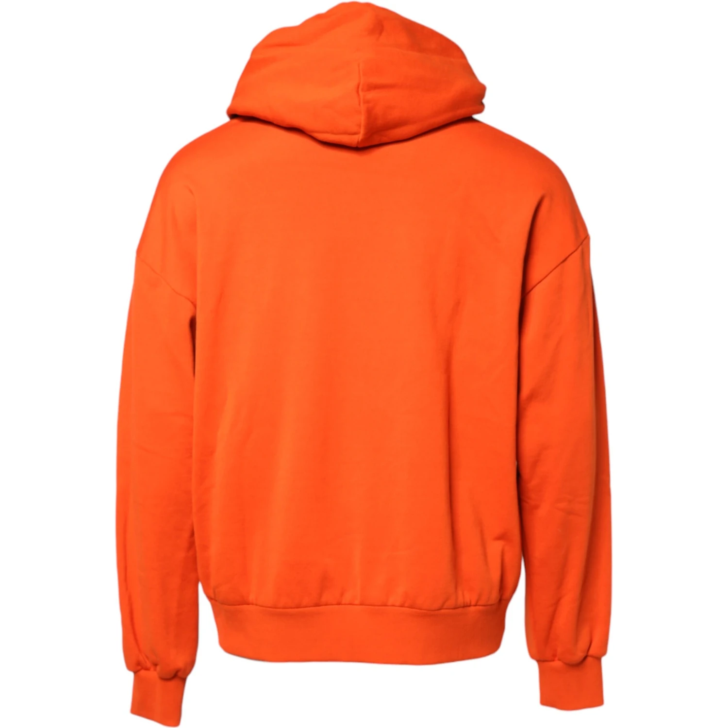 Orange Cotton Hooded Men Sweatshirt Sweater
