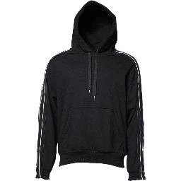 Black Cotton Logo Hooded Sweatshirt Sweater