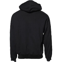Black Cotton Logo Hooded Sweatshirt Sweater