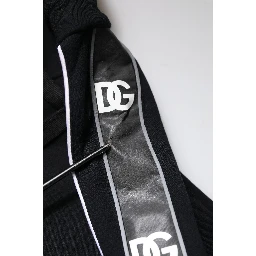 Black Cotton Logo Hooded Sweatshirt Sweater
