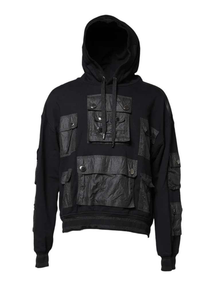 Black Cotton Hooded Sweatshirt Sweater alternative