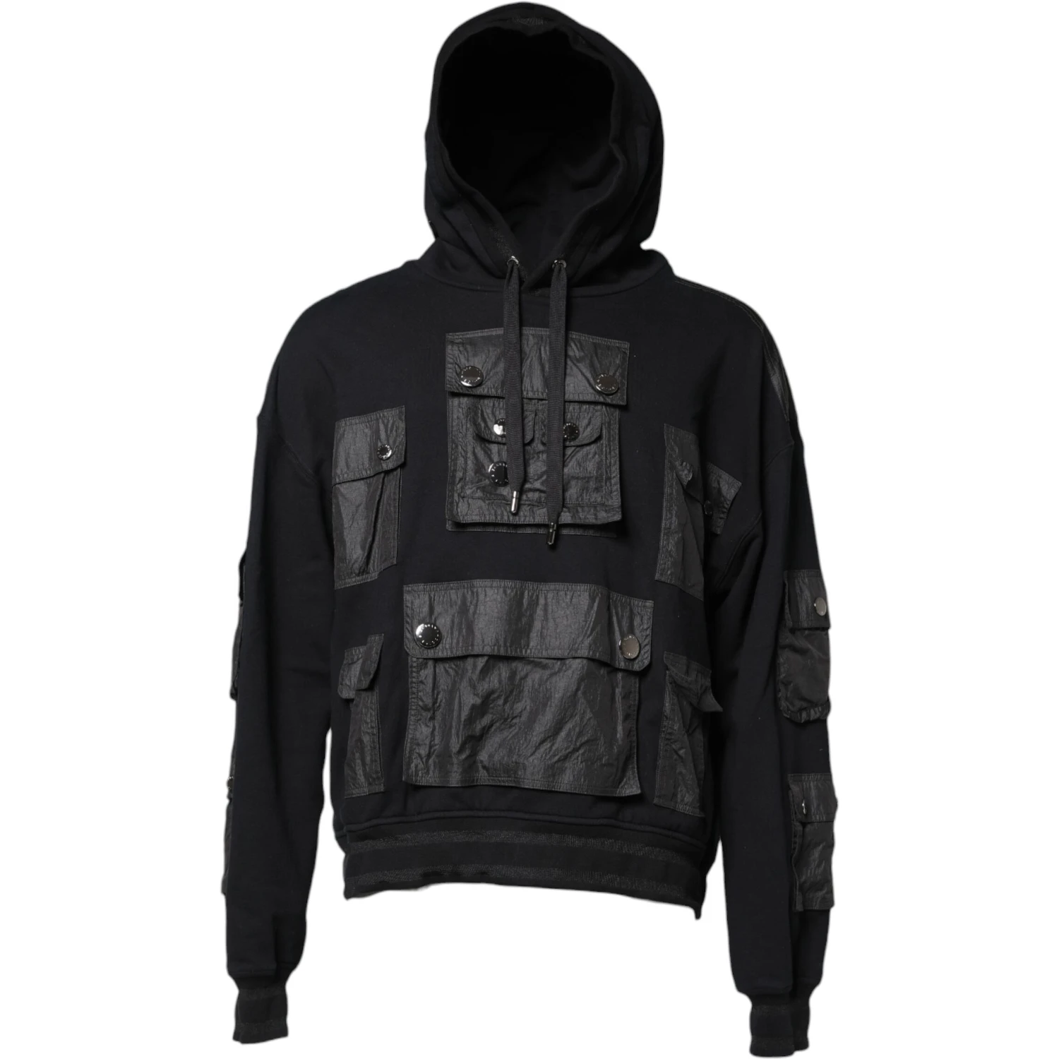 Black Cotton Hooded Sweatshirt Sweater