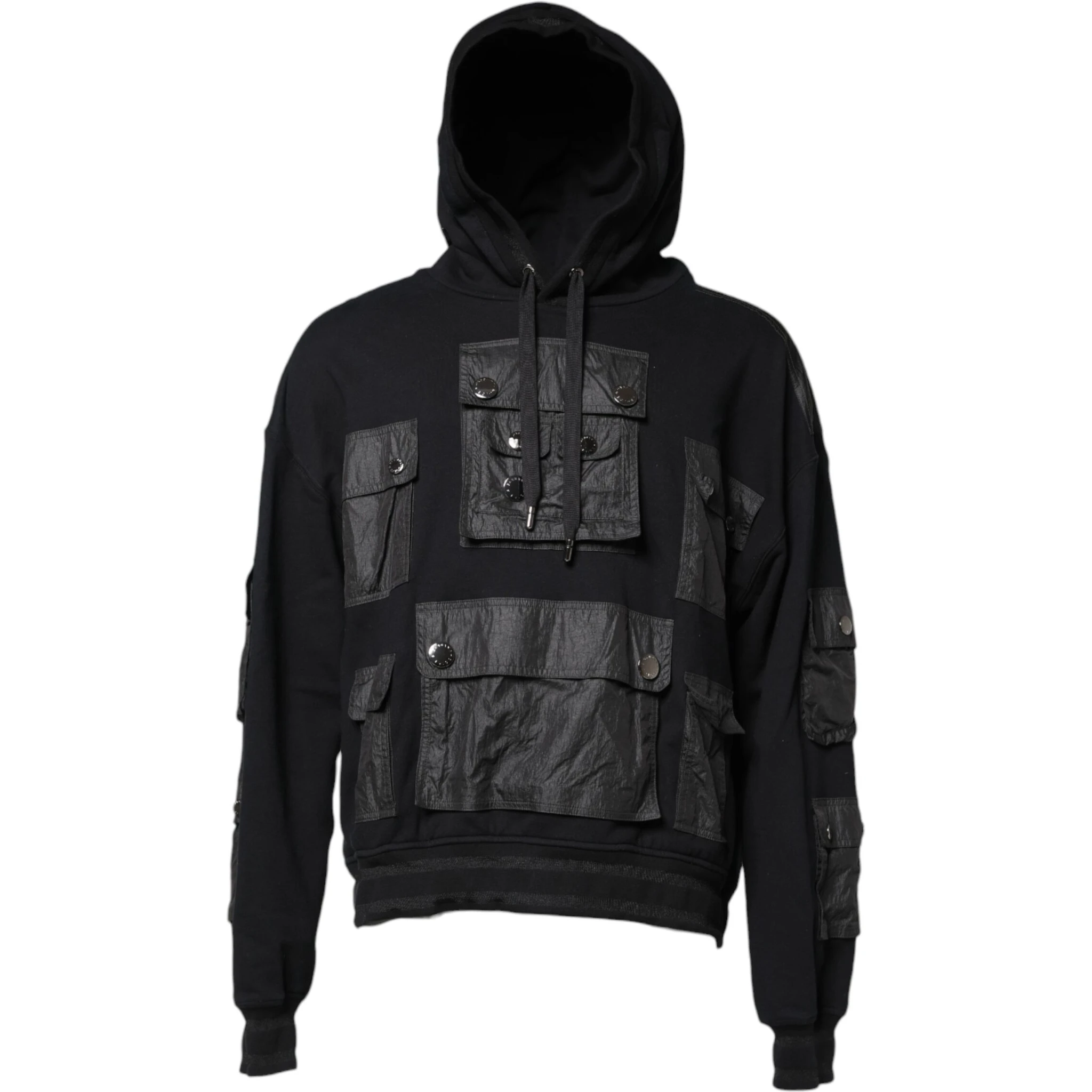 Black Cotton Hooded Sweatshirt Sweater