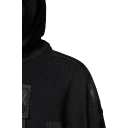 Black Cotton Hooded Sweatshirt Sweater