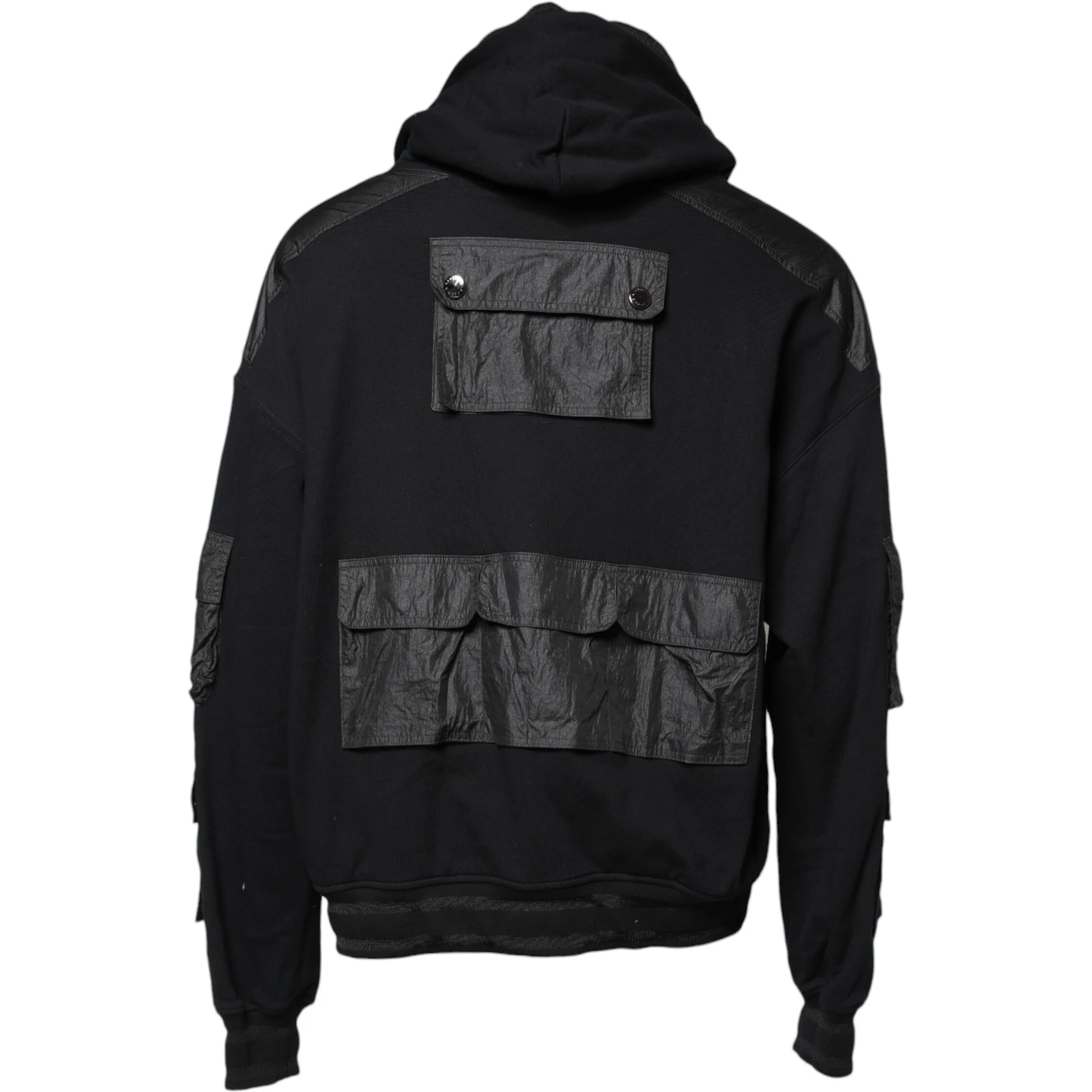 Black Cotton Hooded Sweatshirt Sweater