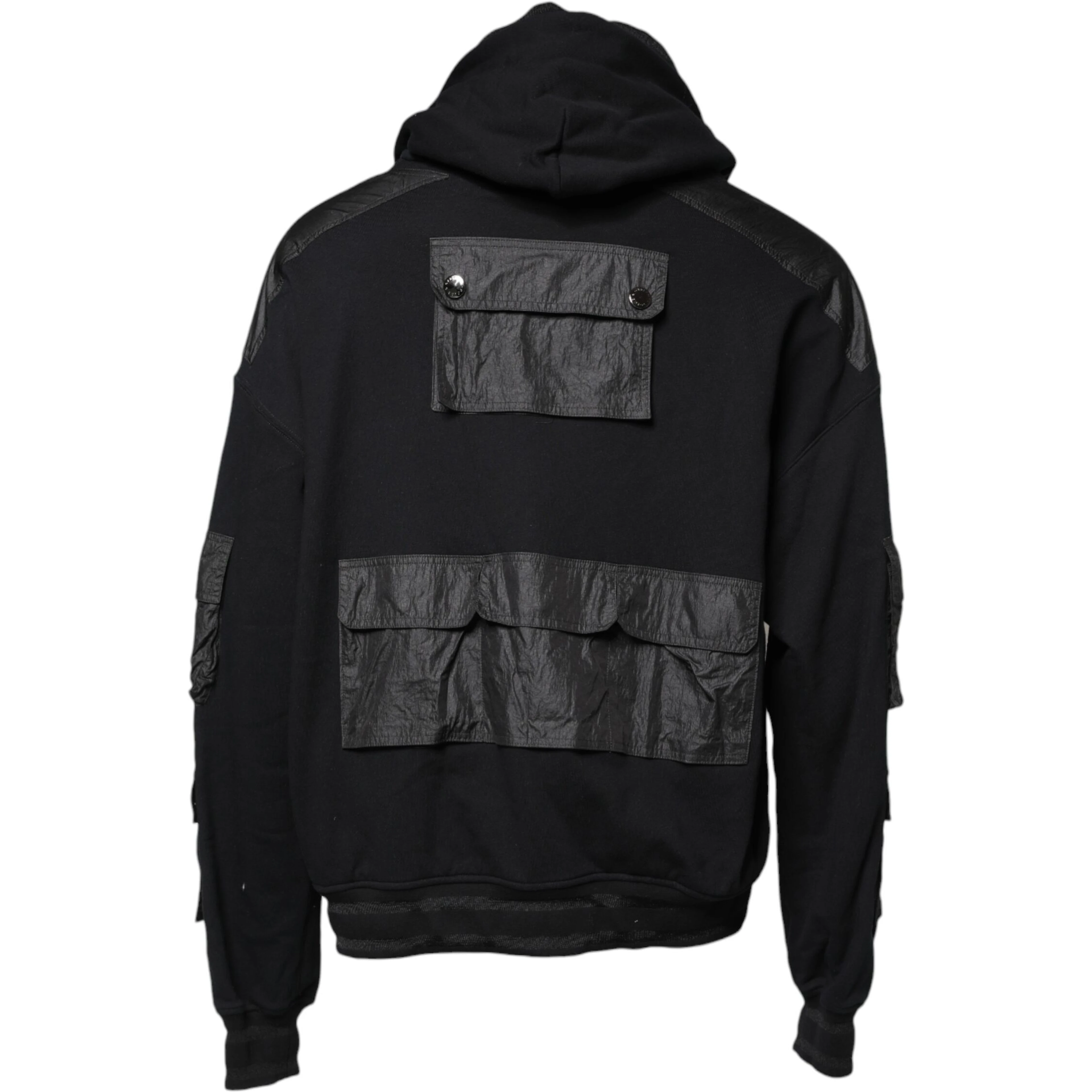 Black Cotton Hooded Sweatshirt Sweater