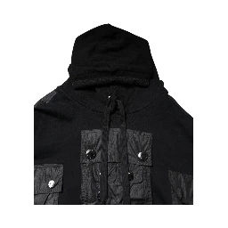 Black Cotton Hooded Sweatshirt Sweater