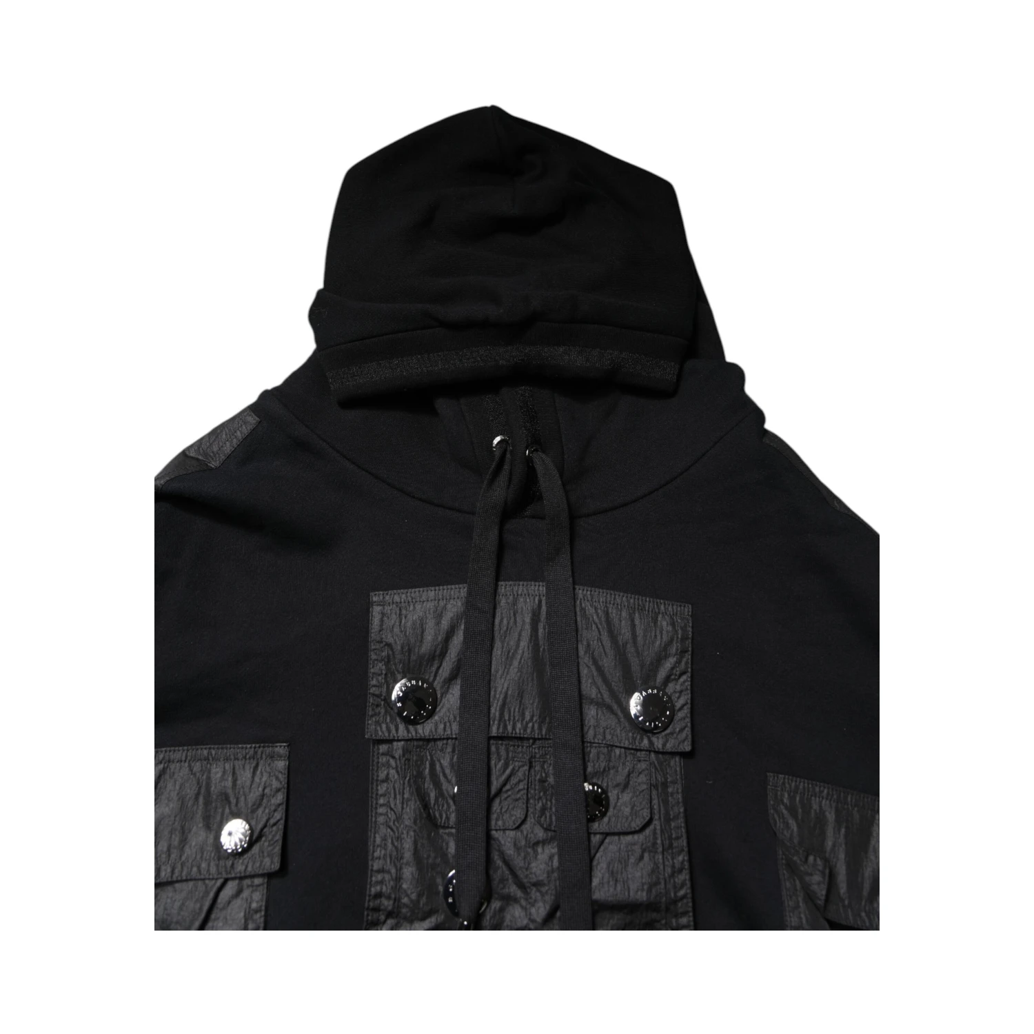 Black Cotton Hooded Sweatshirt Sweater