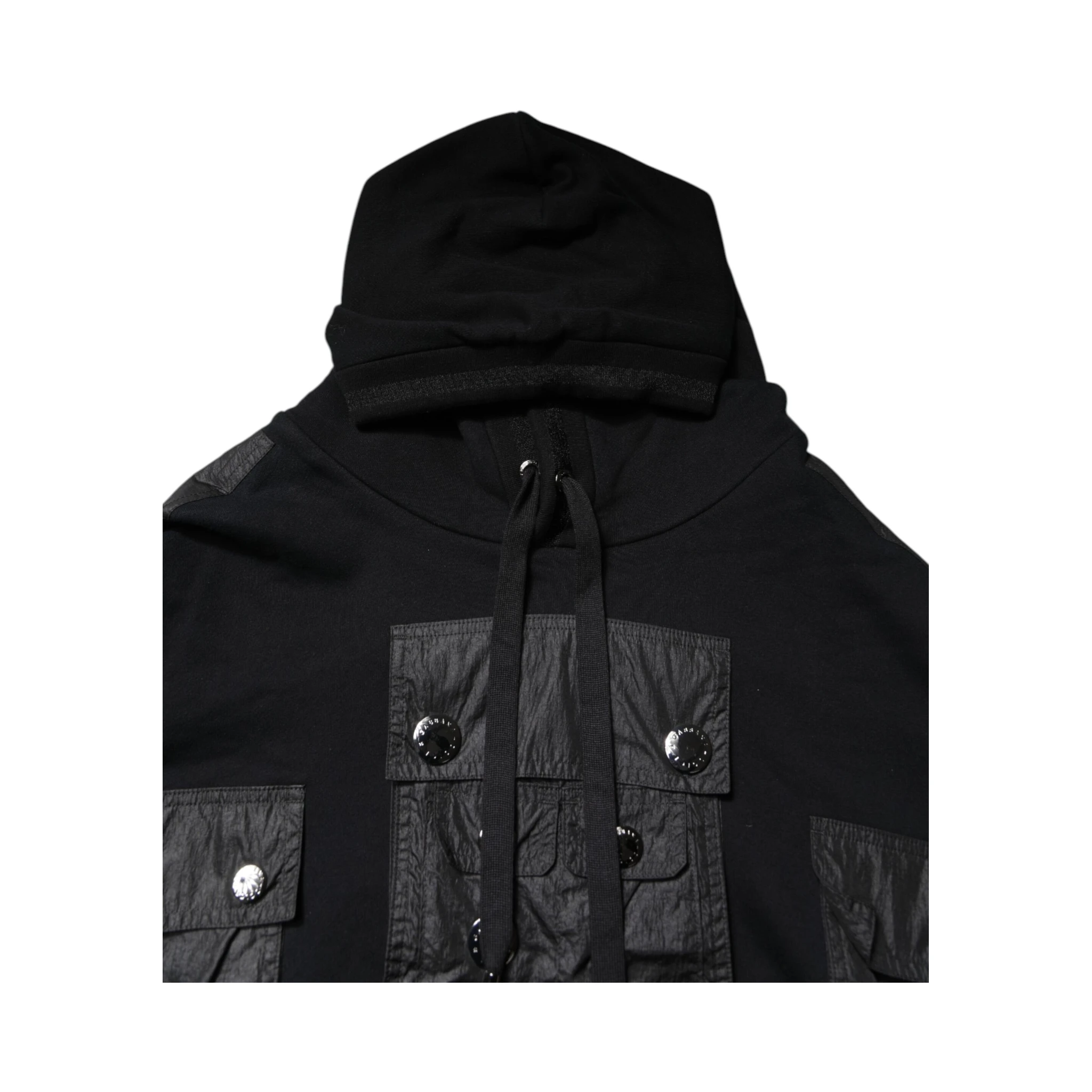 Black Cotton Hooded Sweatshirt Sweater