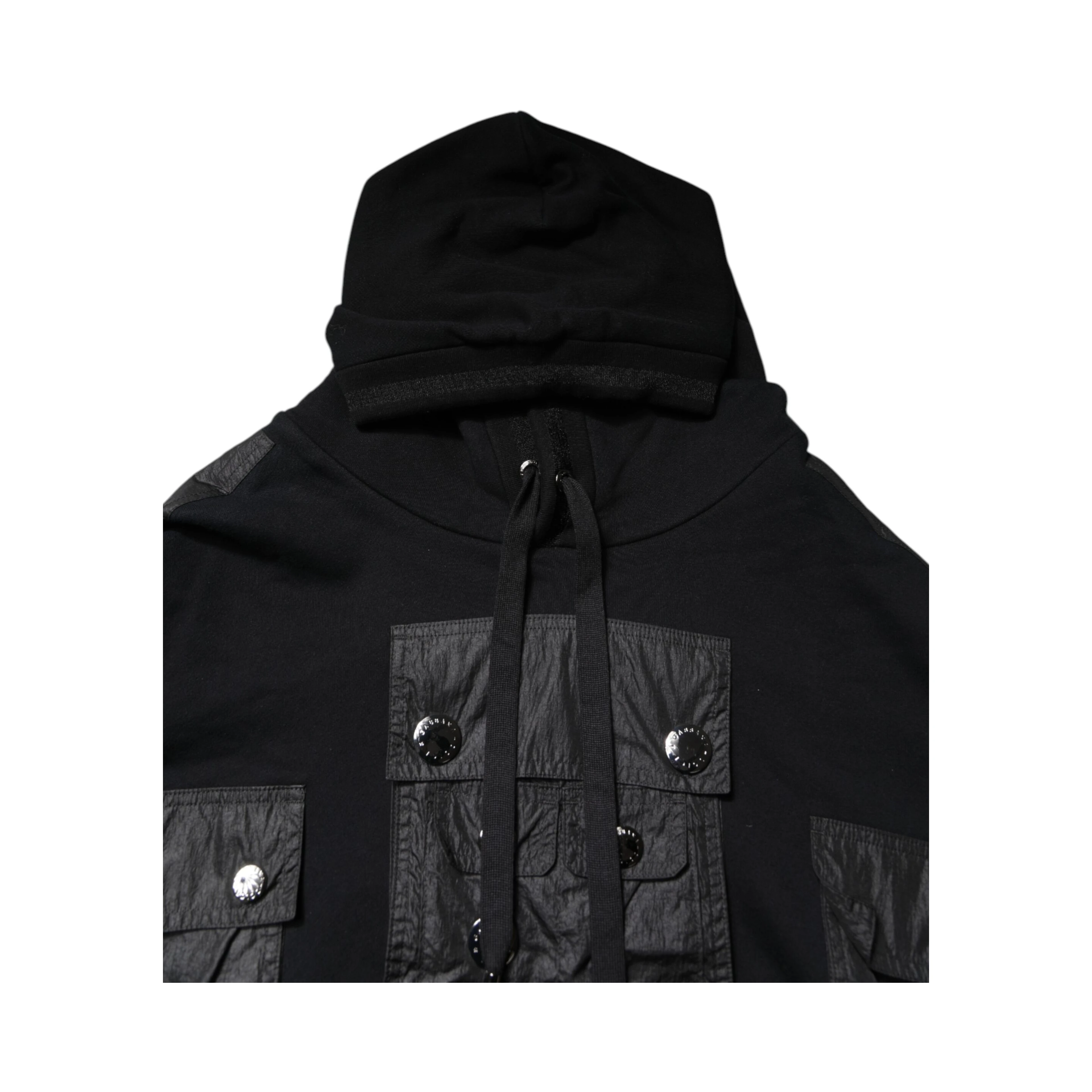 Black Cotton Hooded Sweatshirt Sweater