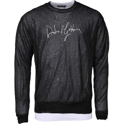 Black White Logo Knitted Pullover Sweater
