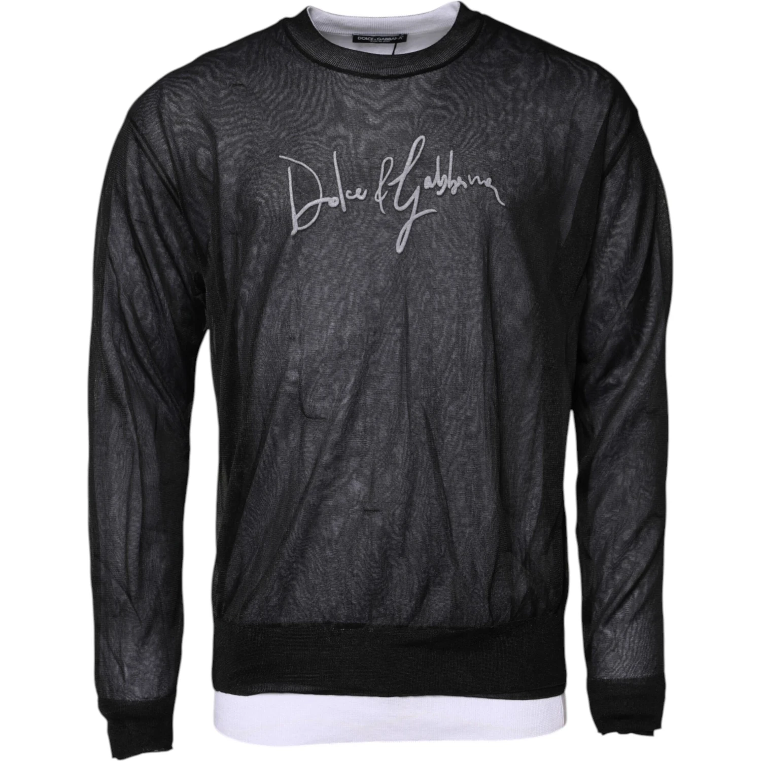 Black White Logo Knitted Pullover Sweater