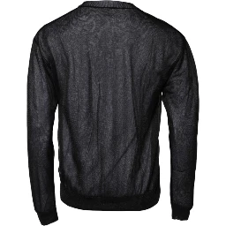 Black White Logo Knitted Pullover Sweater