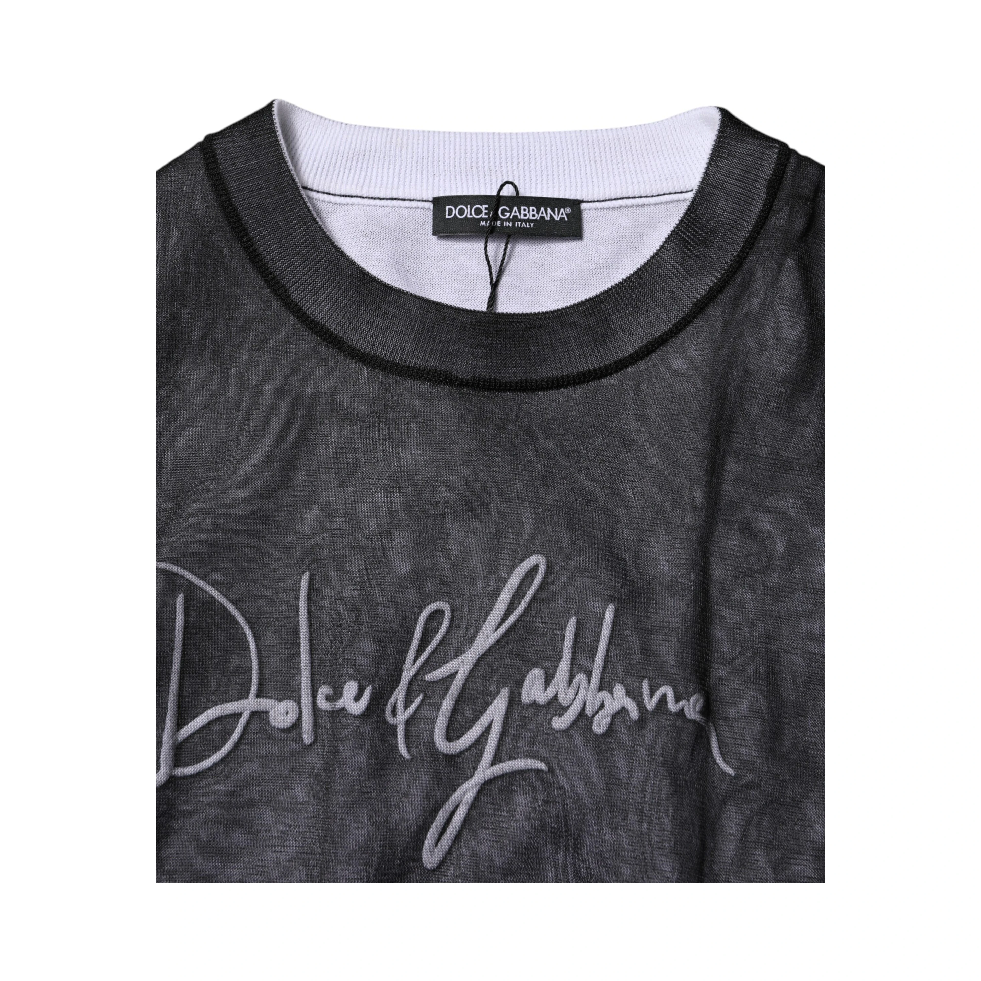 Black White Logo Knitted Pullover Sweater