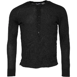 Black Printed Knitted Men Pullover Sweater