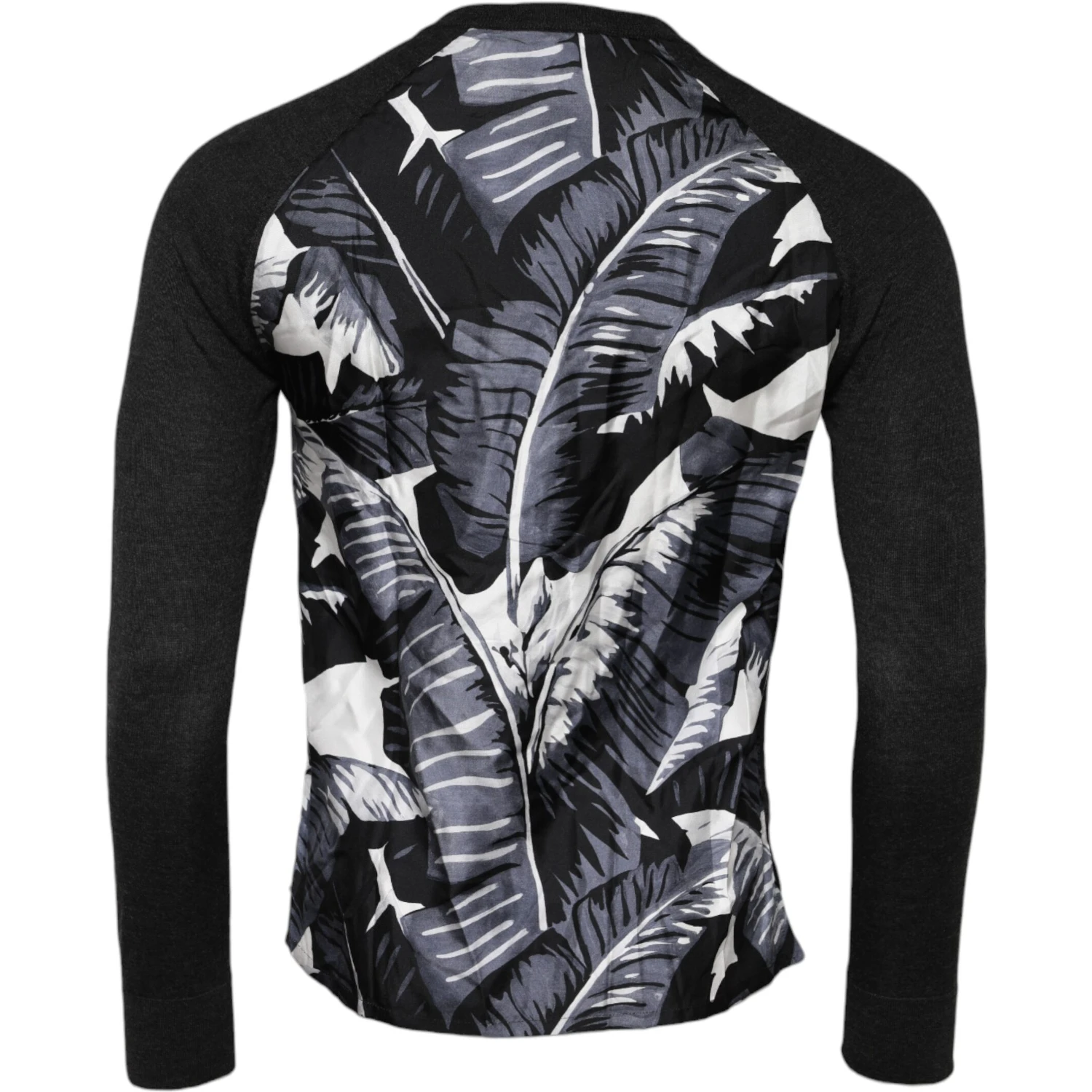 Black Printed Knitted Men Pullover Sweater