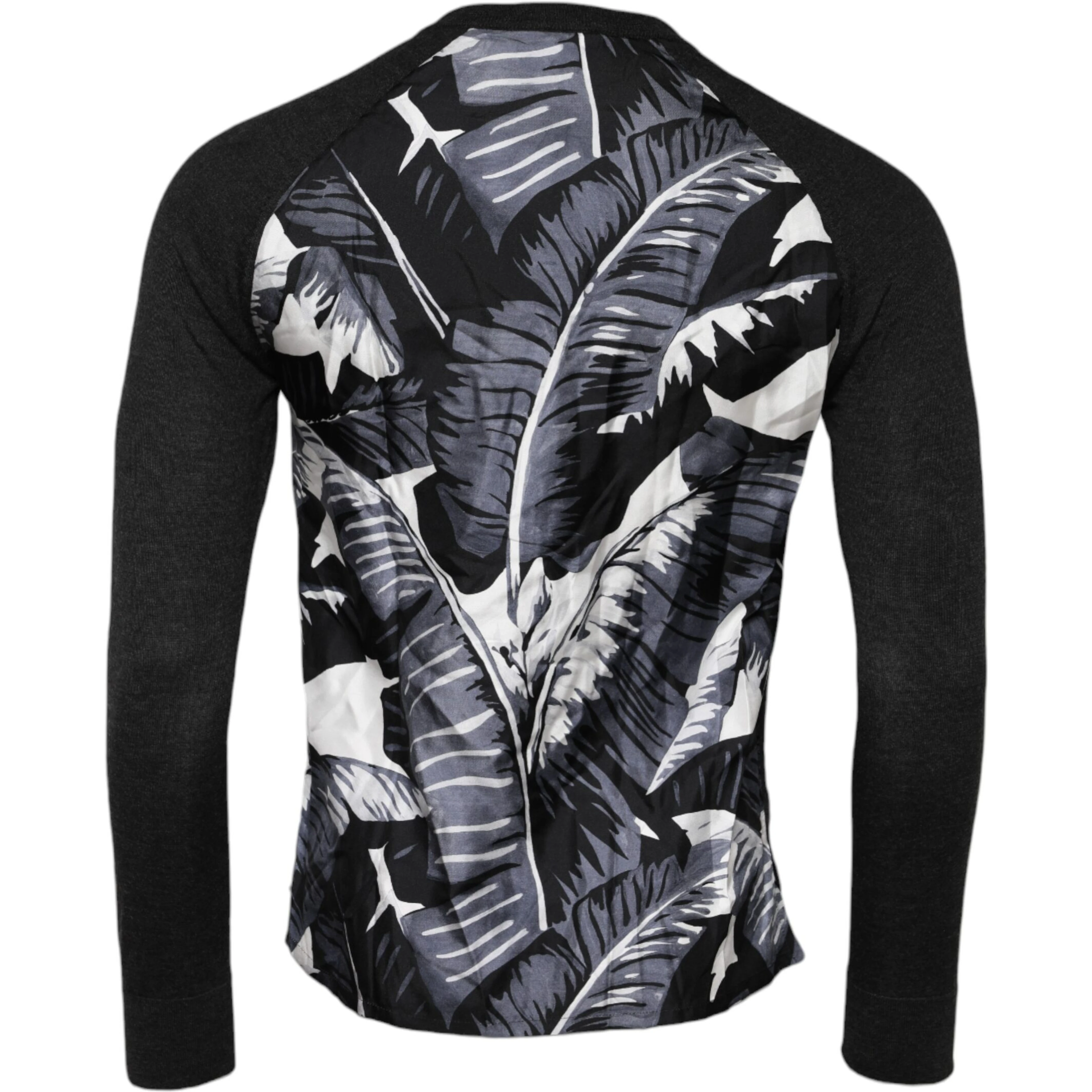 Black Printed Knitted Men Pullover Sweater