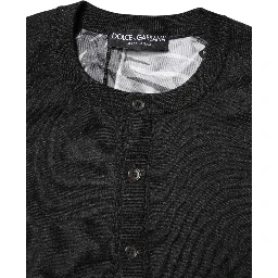 Black Printed Knitted Men Pullover Sweater