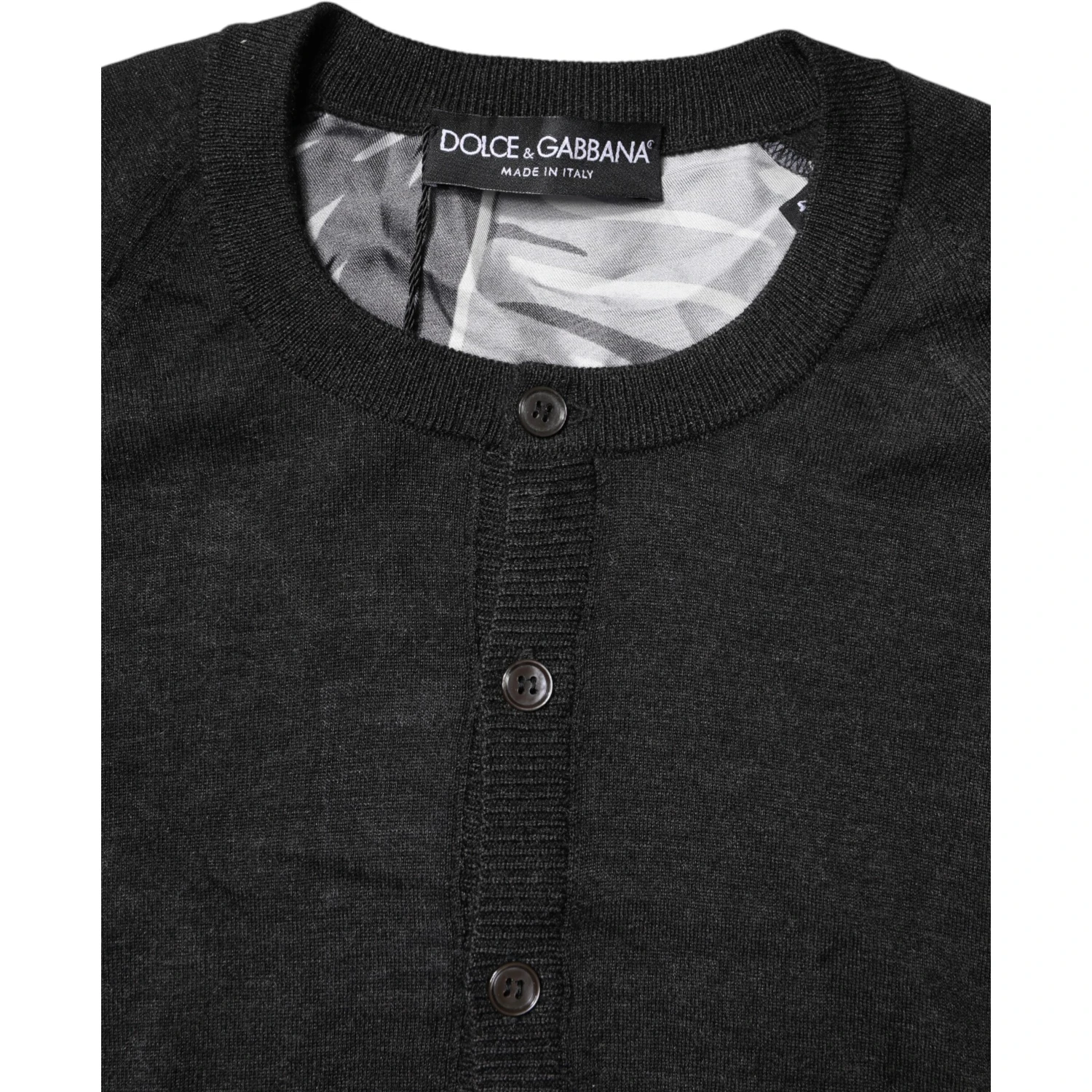 Black Printed Knitted Men Pullover Sweater