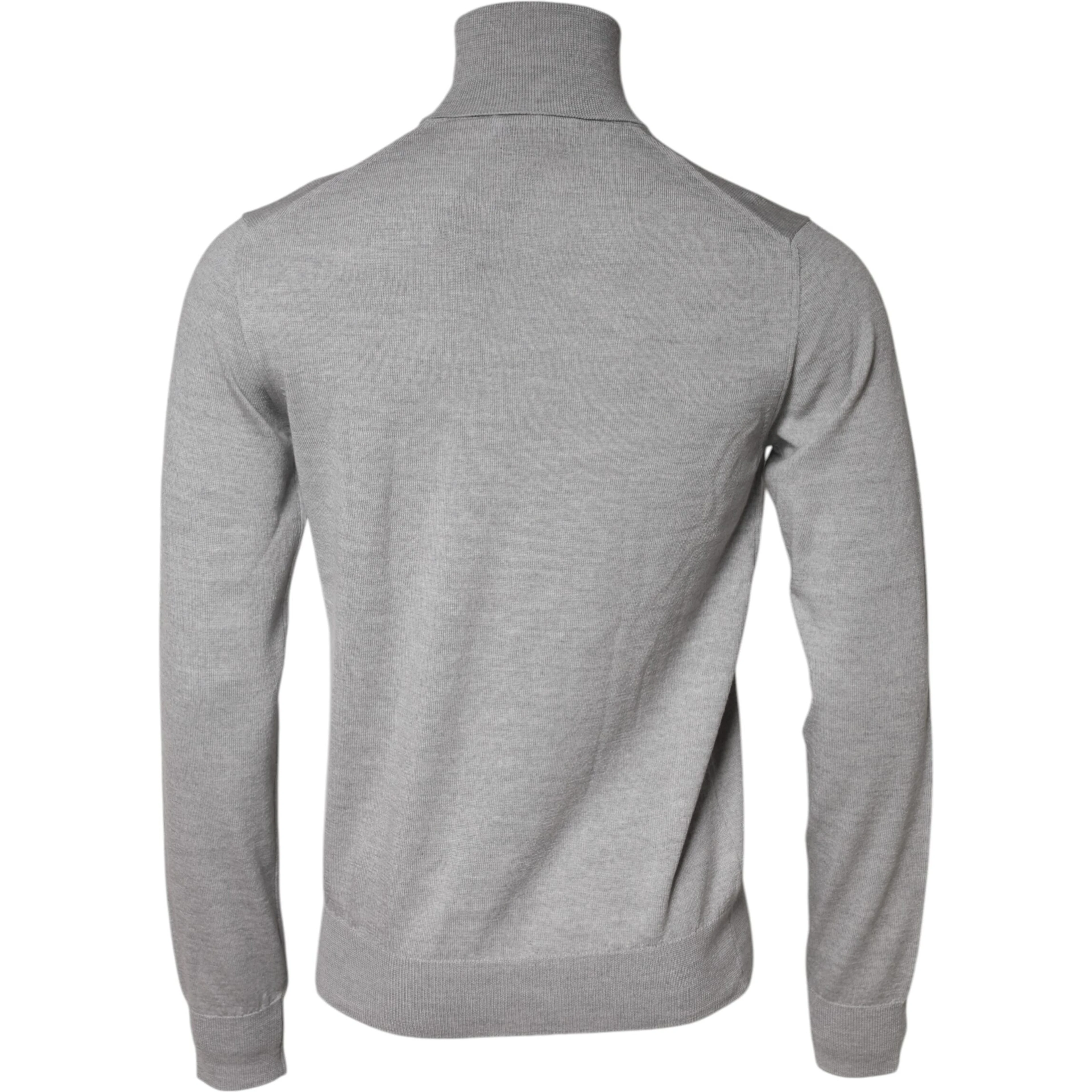 Gray Wool Knitted Men Pullover Sweater