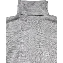 Gray Wool Knitted Men Pullover Sweater