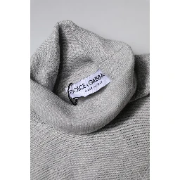 Gray Wool Knitted Men Pullover Sweater