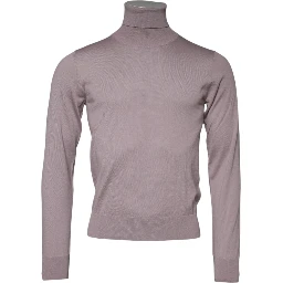 Brown Cashmere Knitted Men Pullover Sweater
