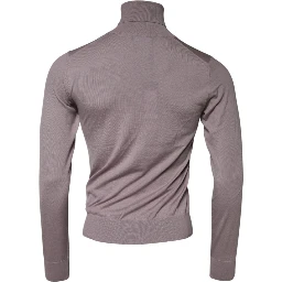 Brown Cashmere Knitted Men Pullover Sweater