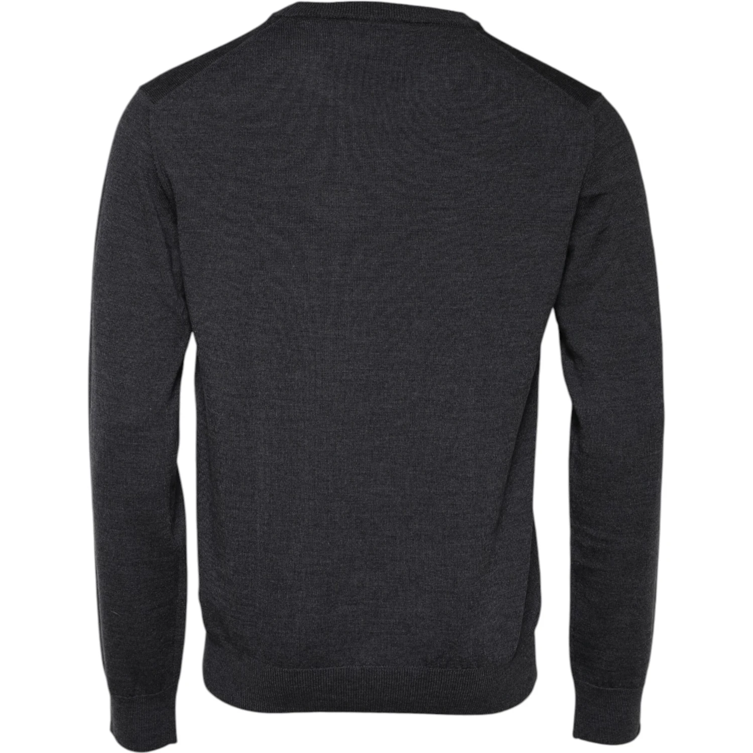 Gray Wool Logo Knitted Men Pullover Sweater