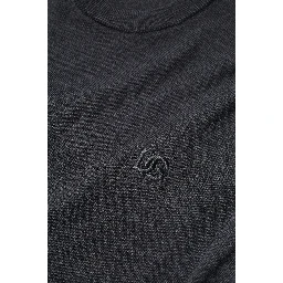 Gray Wool Logo Knitted Men Pullover Sweater