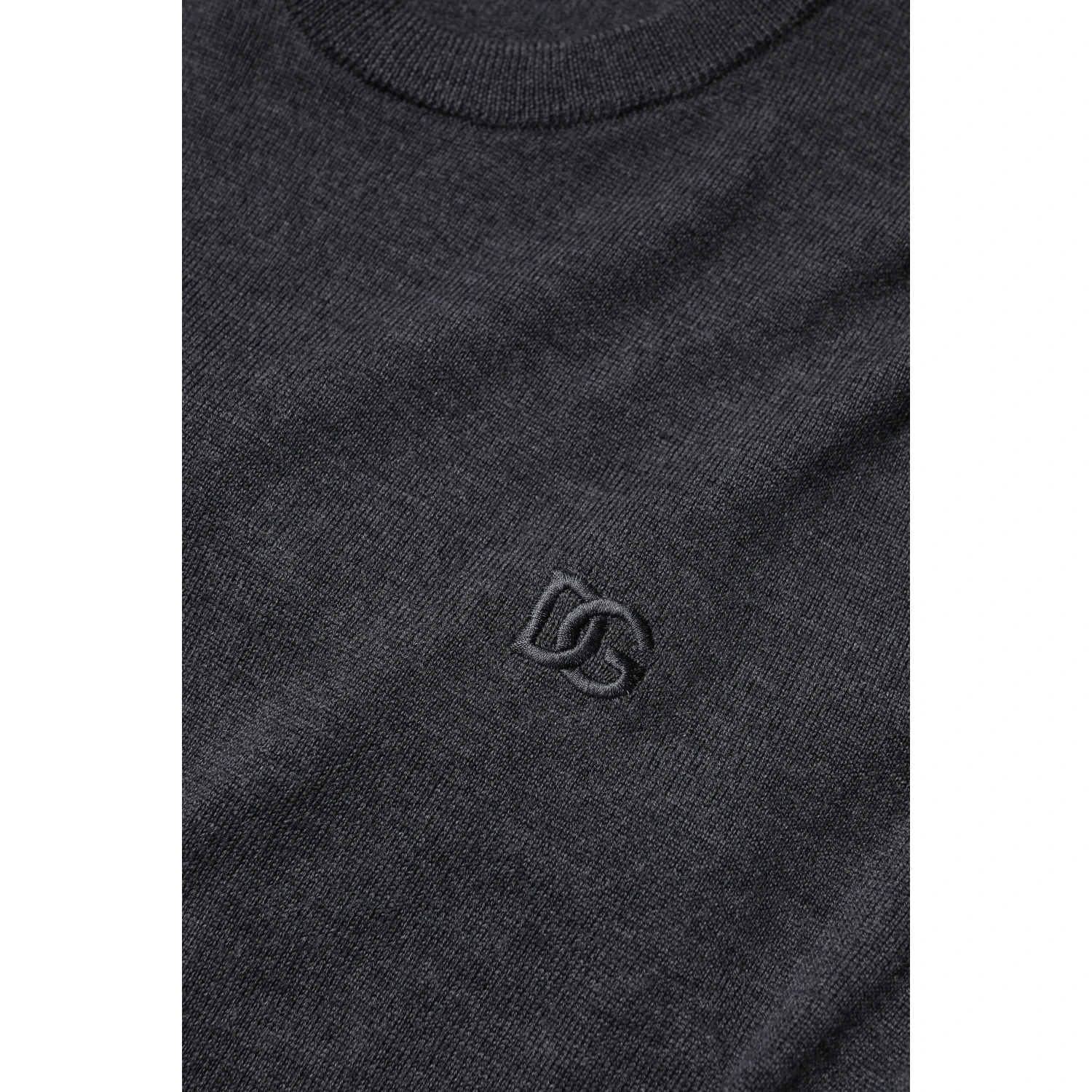 Gray Wool Logo Knitted Men Pullover Sweater