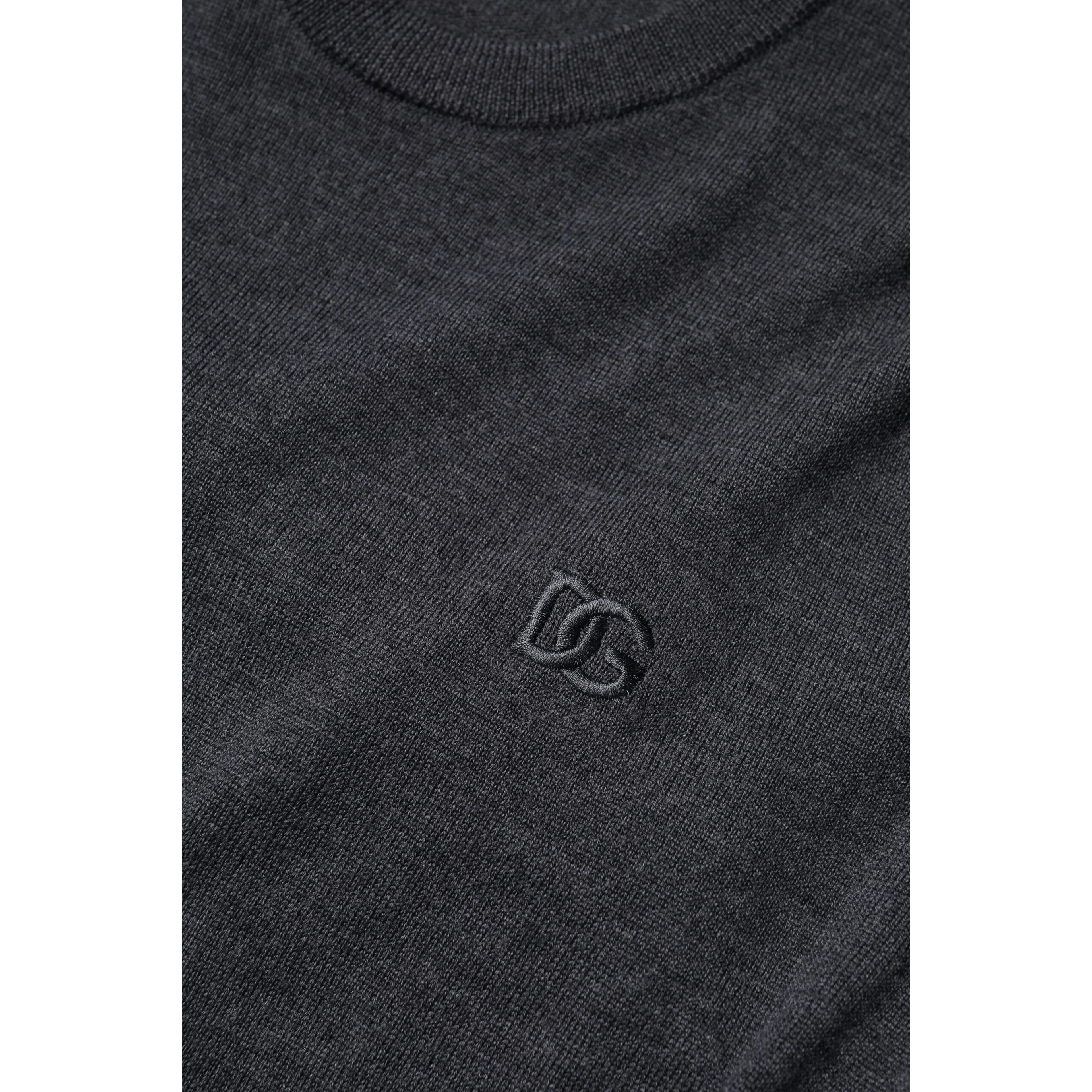 Gray Wool Logo Knitted Men Pullover Sweater