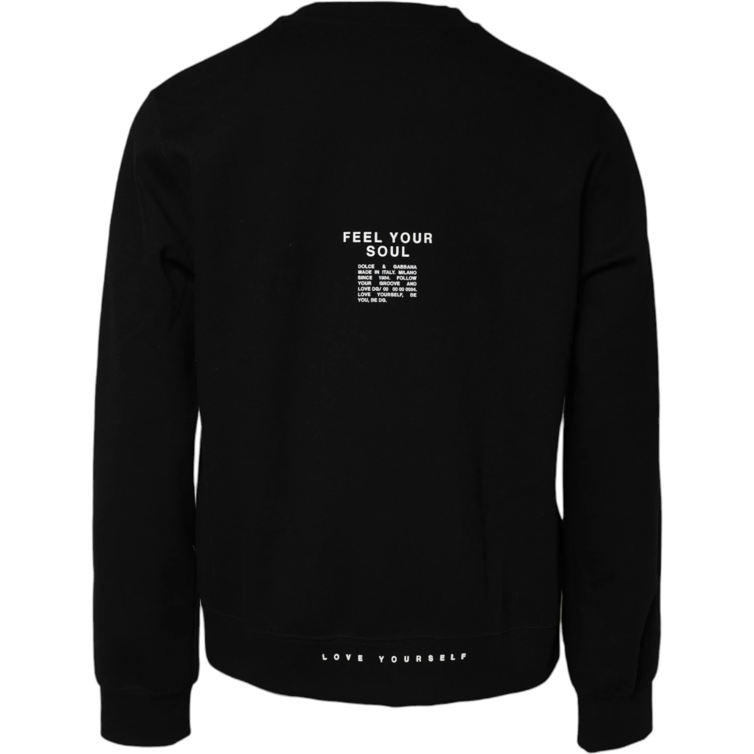 Black Cotton Logo Knitted Pullover Sweater