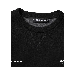 Black Cotton Logo Knitted Pullover Sweater