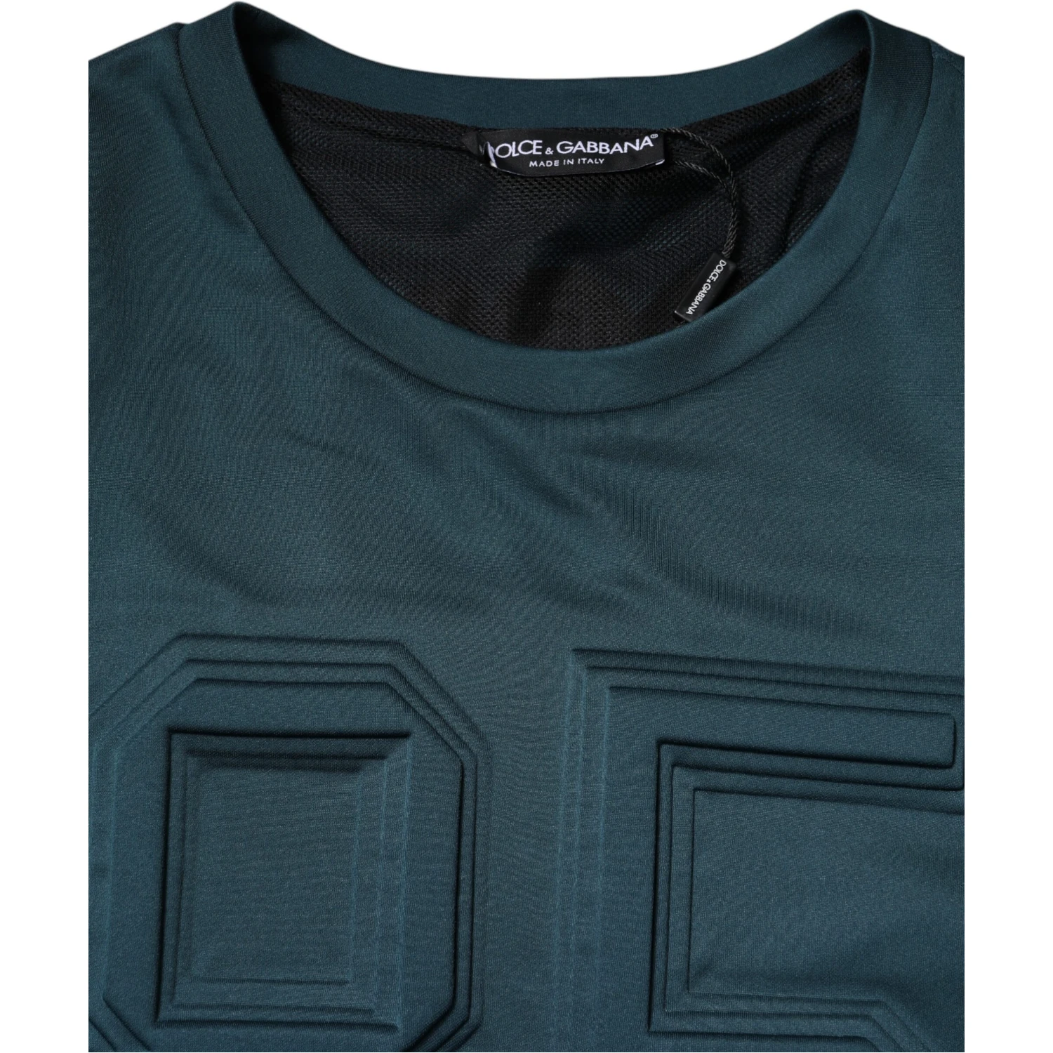 Dark Green Embossed Logo Pullover Sweater