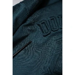 Dark Green Embossed Logo Pullover Sweater