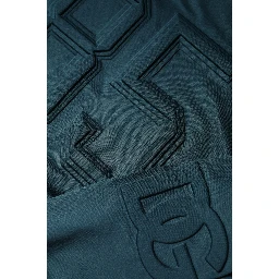 Dark Green Embossed Logo Pullover Sweater