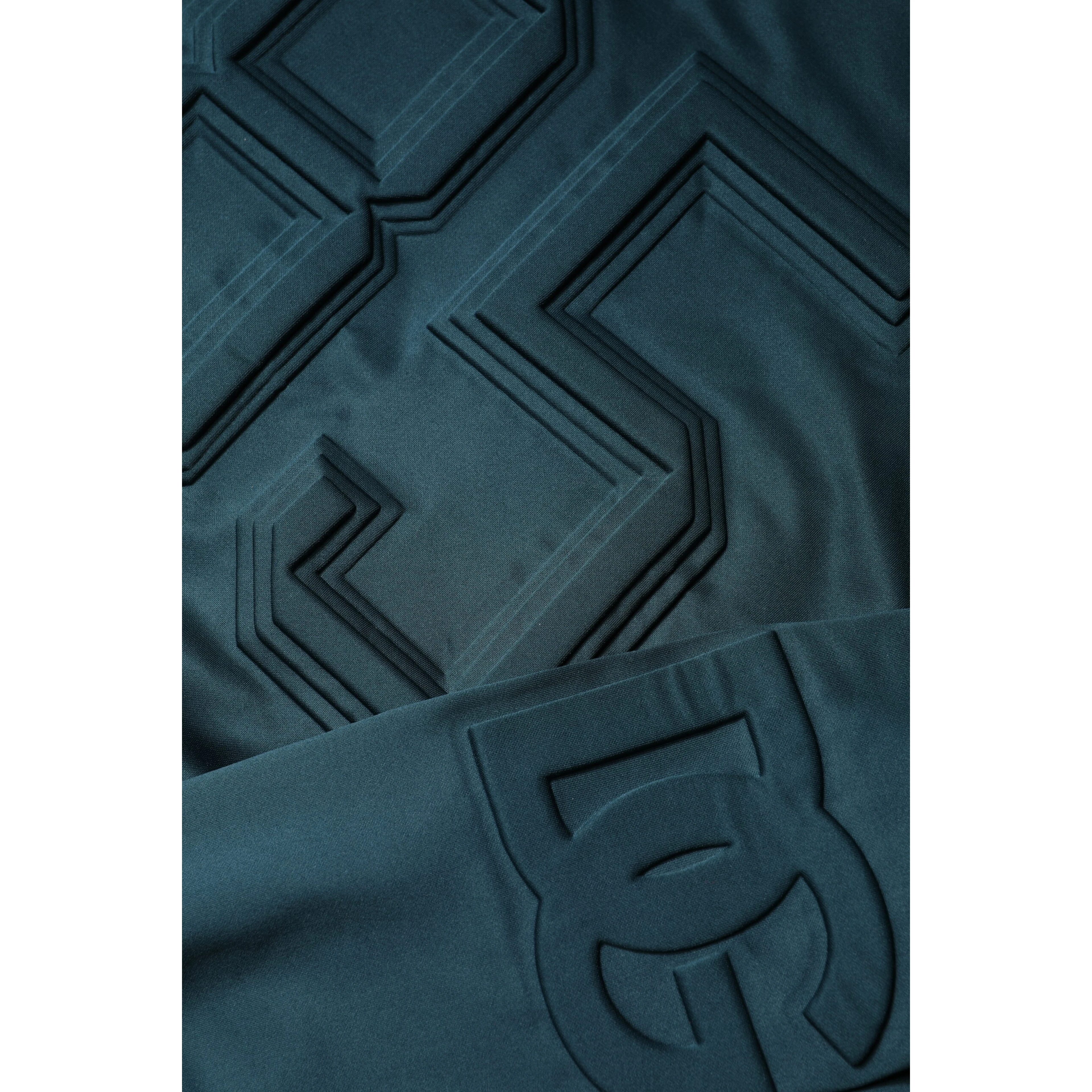 Dark Green Embossed Logo Pullover Sweater