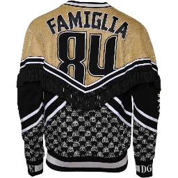 Multicolor Cotton Crew Neck Pullover Sweater