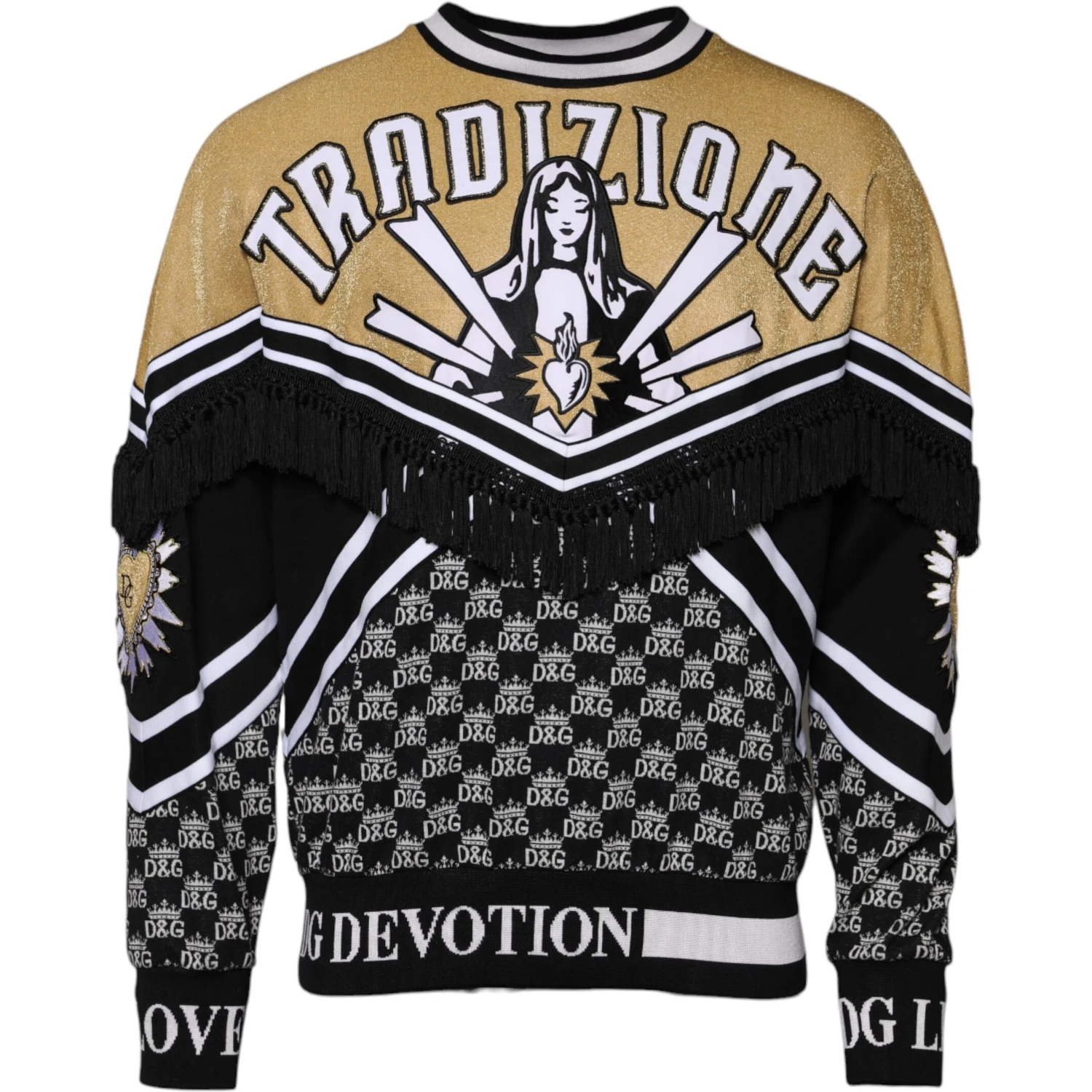 Multicolor Cotton Crew Neck Pullover Sweater