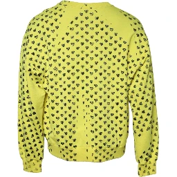 Yellow Heart Crew Neck Men Pullover Sweater