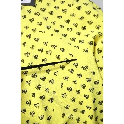 Yellow Heart Crew Neck Men Pullover Sweater